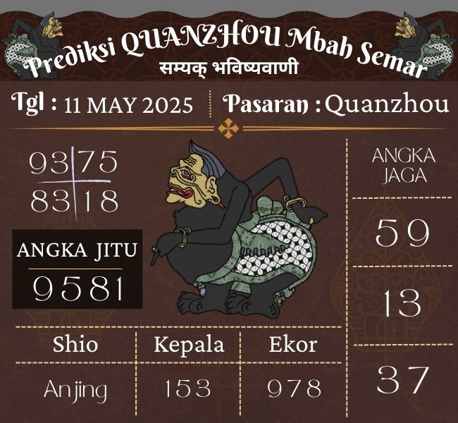 Prediksi Togel Quanzhou Mbah Semar Hari Ini 11 may 2025 
